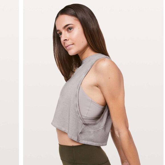 Lululemon Muscle Love Crop Tank *Fade Washed French Clay - Size 2-4 - Picture 4 of 6